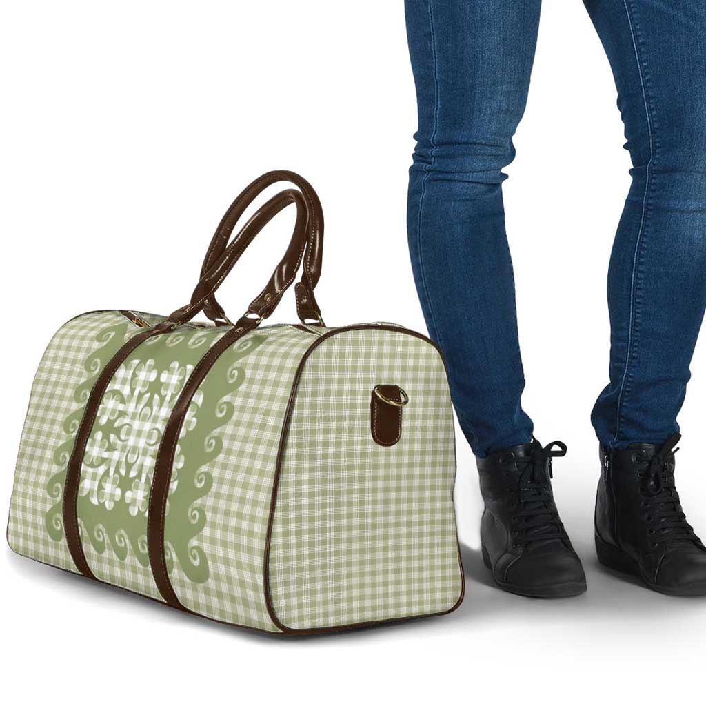Green Ulu Palaka Quilt Pattern Travel Bag Hawaii Culture Breadfruit - Polynesian Pride