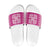 Pink Ulu Palaka Quilt Pattern Slide Sandals Hawaii Culture Breadfruit - Polynesian Pride