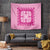 Pink Ulu Palaka Quilt Pattern Tapestry Hawaii Culture Breadfruit - Polynesian Pride