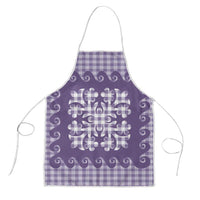 Purple Ulu Palaka Quilt Pattern Apron Hawaii Culture Breadfruit LT9 Purple - Polynesian Pride