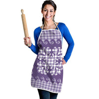 Purple Ulu Palaka Quilt Pattern Apron Hawaii Culture Breadfruit LT9 - Polynesian Pride