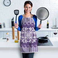 Purple Ulu Palaka Quilt Pattern Apron Hawaii Culture Breadfruit LT9 - Polynesian Pride
