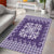 Purple Ulu Palaka Quilt Pattern Area Rug Hawaii Culture Breadfruit - Polynesian Pride