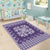 Purple Ulu Palaka Quilt Pattern Area Rug Hawaii Culture Breadfruit - Polynesian Pride