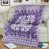 Purple Ulu Palaka Quilt Pattern Blanket Hawaii Culture Breadfruit LT9 - Polynesian Pride