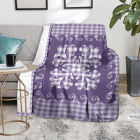 Purple Ulu Palaka Quilt Pattern Blanket Hawaii Culture Breadfruit LT9 - Polynesian Pride