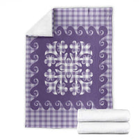 Purple Ulu Palaka Quilt Pattern Blanket Hawaii Culture Breadfruit LT9 - Polynesian Pride