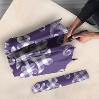 Purple Ulu Palaka Quilt Pattern Umbrella Hawaii Culture Breadfruit LT9 - Polynesian Pride