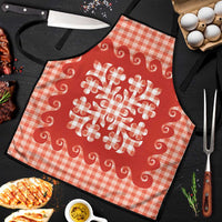 Red Ulu Palaka Quilt Pattern Apron Hawaii Culture Breadfruit - Polynesian Pride