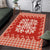 Red Ulu Palaka Quilt Pattern Area Rug Hawaii Culture Breadfruit - Polynesian Pride