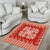Red Ulu Palaka Quilt Pattern Area Rug Hawaii Culture Breadfruit - Polynesian Pride