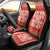 Red Ulu Palaka Quilt Pattern Car Seat Cover Hawaii Culture Breadfruit - Polynesian Pride
