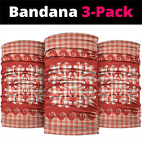 Red Ulu Palaka Quilt Pattern Neck Gaiter Hawaii Culture Breadfruit LT9 package One Size: 25*50cm Red - Polynesian Pride