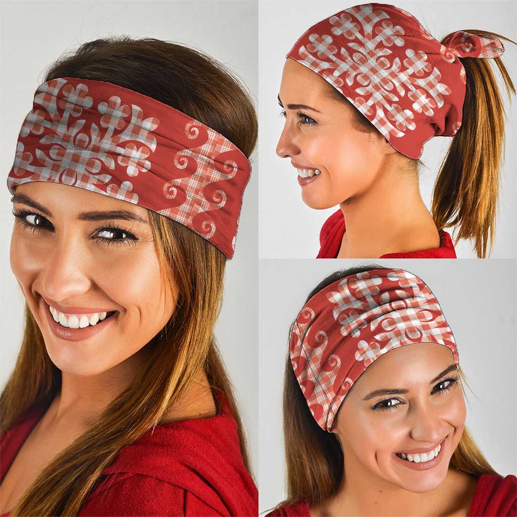 Red Ulu Palaka Quilt Pattern Neck Gaiter Hawaii Culture Breadfruit LT9 - Polynesian Pride