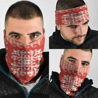 Red Ulu Palaka Quilt Pattern Neck Gaiter Hawaii Culture Breadfruit LT9 - Polynesian Pride