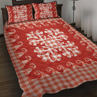Red Ulu Palaka Quilt Pattern Quilt Bed Set Hawaii Culture Breadfruit LT9 Red - Polynesian Pride