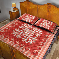 Red Ulu Palaka Quilt Pattern Quilt Bed Set Hawaii Culture Breadfruit LT9 - Polynesian Pride