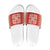 Red Ulu Palaka Quilt Pattern Slide Sandals Hawaii Culture Breadfruit - Polynesian Pride