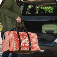 Red Ulu Palaka Quilt Pattern Travel Bag Hawaii Culture Breadfruit - Polynesian Pride