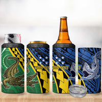 Personalised Crocodile and Shark Solomon Islands 4 in 1 Can Cooler Tumbler Polynesian Tribal Tattoo LT9 - Polynesian Pride