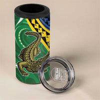 Personalised Crocodile and Shark Solomon Islands 4 in 1 Can Cooler Tumbler Polynesian Tribal Tattoo LT9 - Polynesian Pride