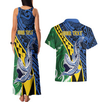 Personalised Crocodile and Shark Solomon Islands Couples Matching Tank Maxi Dress and Hawaiian Shirt Polynesian Tribal Tattoo LT9 - Polynesian Pride