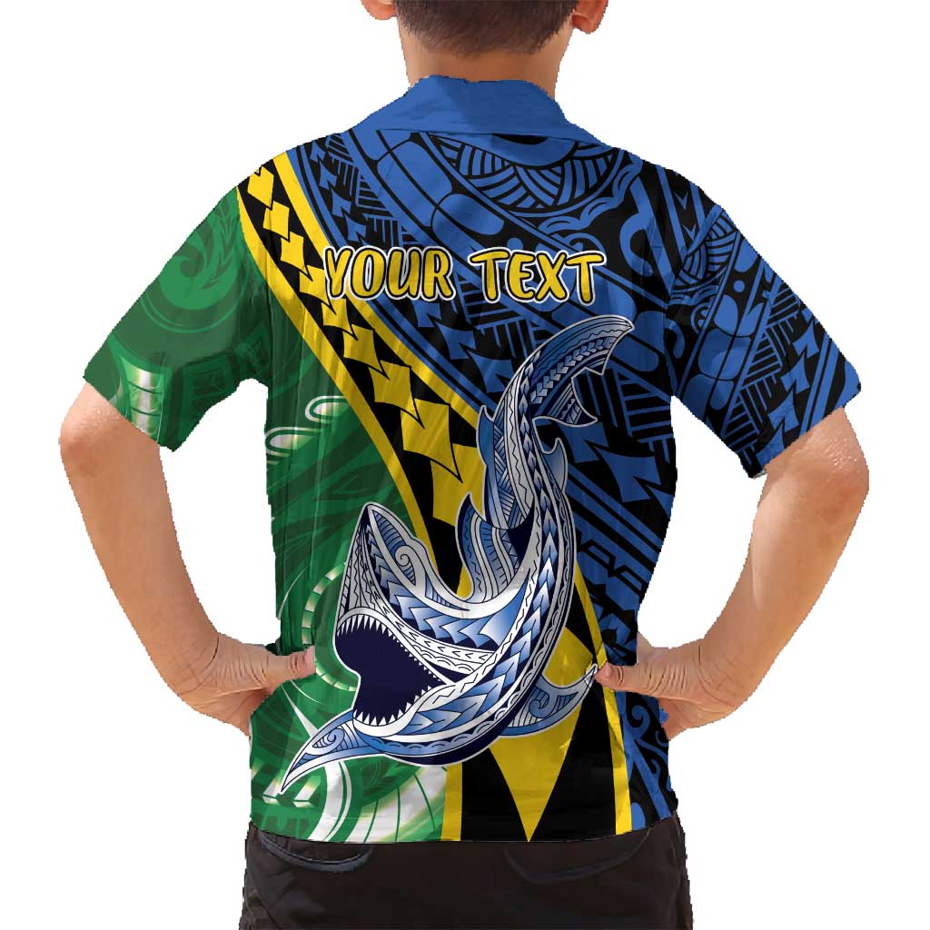 Personalised Crocodile and Shark Solomon Islands Family Matching Off Shoulder Maxi Dress and Hawaiian Shirt Polynesian Tribal Tattoo LT9 - Polynesian Pride