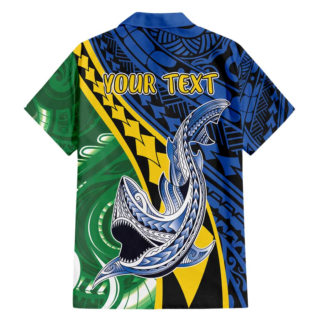 Personalised Crocodile and Shark Solomon Islands Family Matching Off Shoulder Maxi Dress and Hawaiian Shirt Polynesian Tribal Tattoo LT9 - Polynesian Pride