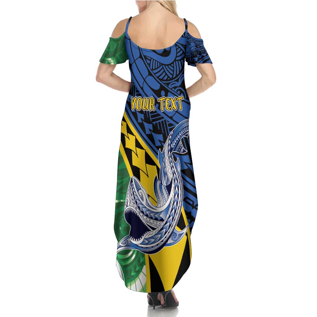 Personalised Crocodile and Shark Solomon Islands Family Matching Summer Maxi Dress and Hawaiian Shirt Polynesian Tribal Tattoo LT9 - Polynesian Pride