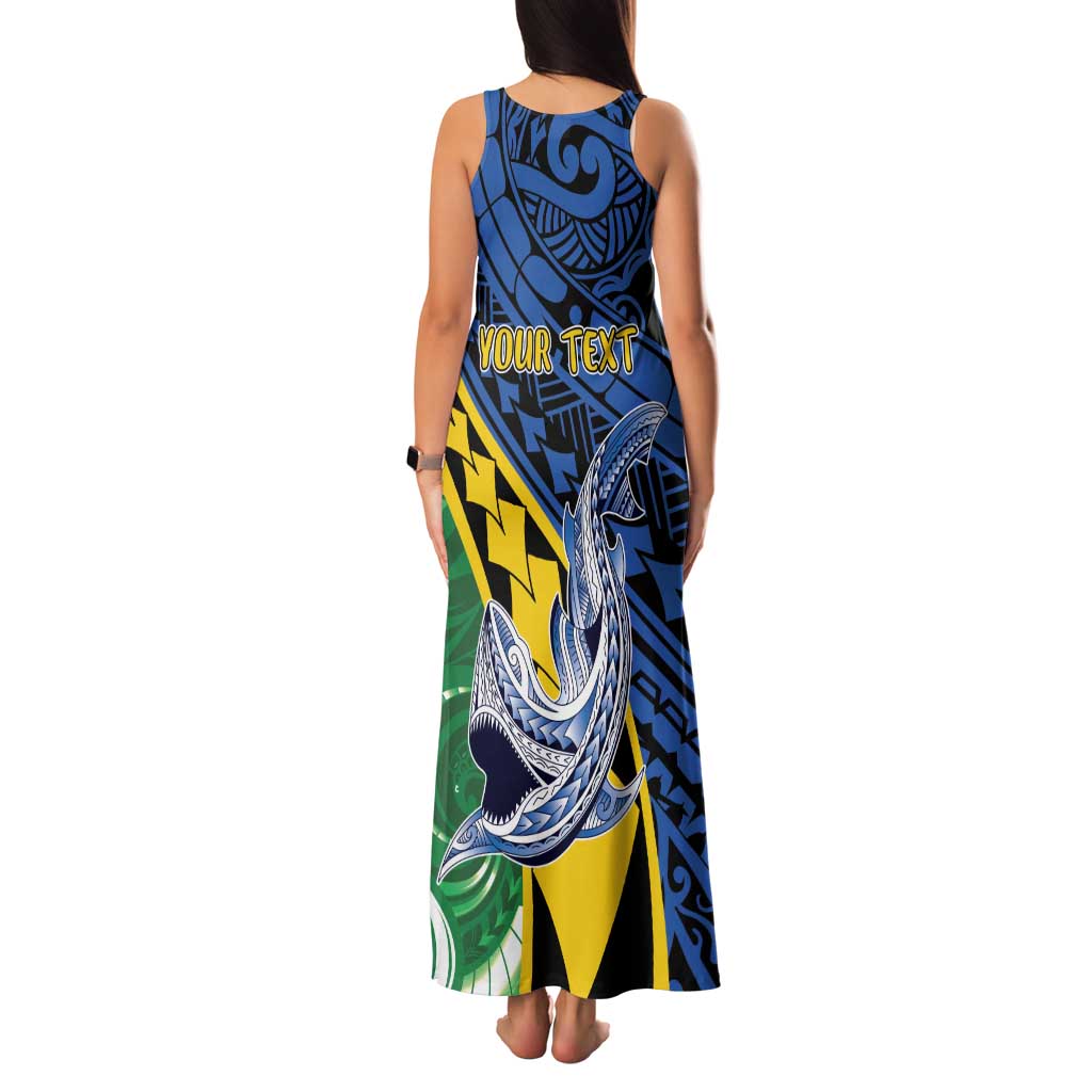 Personalised Crocodile and Shark Solomon Islands Family Matching Tank Maxi Dress and Hawaiian Shirt Polynesian Tribal Tattoo LT9 - Polynesian Pride