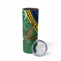 Personalised Crocodile and Shark Solomon Islands Skinny Tumbler Polynesian Tribal Tattoo LT9 - Polynesian Pride