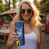 Personalised Crocodile and Shark Solomon Islands Skinny Tumbler Polynesian Tribal Tattoo LT9 - Polynesian Pride