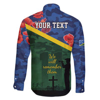 Personalised Solomon Islands Remembrance Day Family Matching Long Sleeve Bodycon Dress and Hawaiian Shirt We Will Remember Them with Camouflage Style LT9 - Polynesian Pride