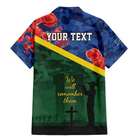 Personalised Solomon Islands Remembrance Day Family Matching Mermaid Dress and Hawaiian Shirt We Will Remember Them with Camouflage Style LT9 - Polynesian Pride