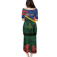 Personalised Solomon Islands Remembrance Day Family Matching Puletasi and Hawaiian Shirt We Will Remember Them with Camouflage Style LT9 - Polynesian Pride