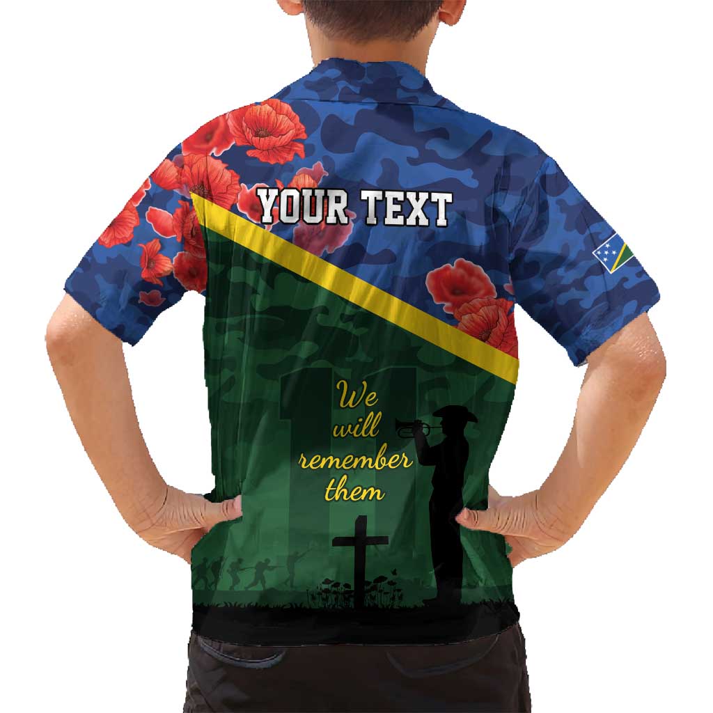 Personalised Solomon Islands Remembrance Day Family Matching Summer Maxi Dress and Hawaiian Shirt We Will Remember Them with Camouflage Style LT9 - Polynesian Pride