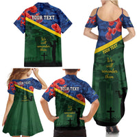 Personalised Solomon Islands Remembrance Day Family Matching Summer Maxi Dress and Hawaiian Shirt We Will Remember Them with Camouflage Style LT9 - Polynesian Pride