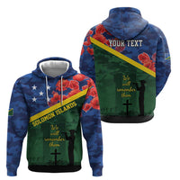 Personalised Solomon Islands Remembrance Day Zip Hoodie We Will Remember Them with Camouflage Style LT9 - Polynesian Pride