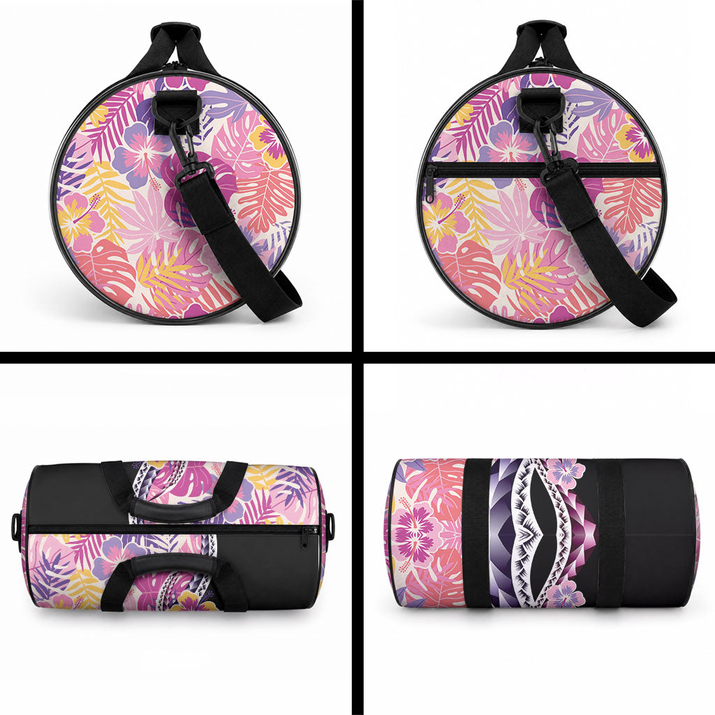 Aloha Vintage Hibiscus Lei Seamless Pattern Duffle Bag LT9 - Polynesian Pride