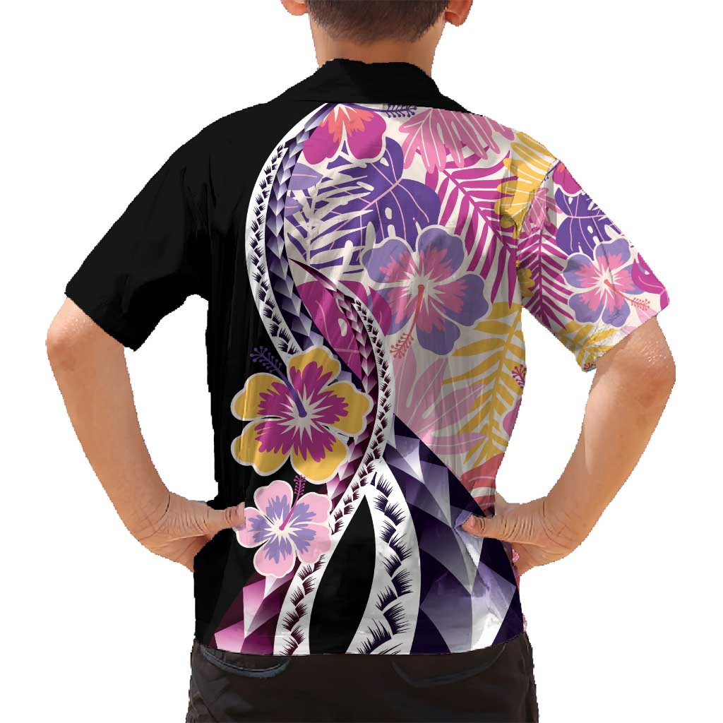 Aloha Vintage Hibiscus Lei Seamless Pattern Family Matching Long Sleeve Bodycon Dress and Hawaiian Shirt LT9 - Polynesian Pride