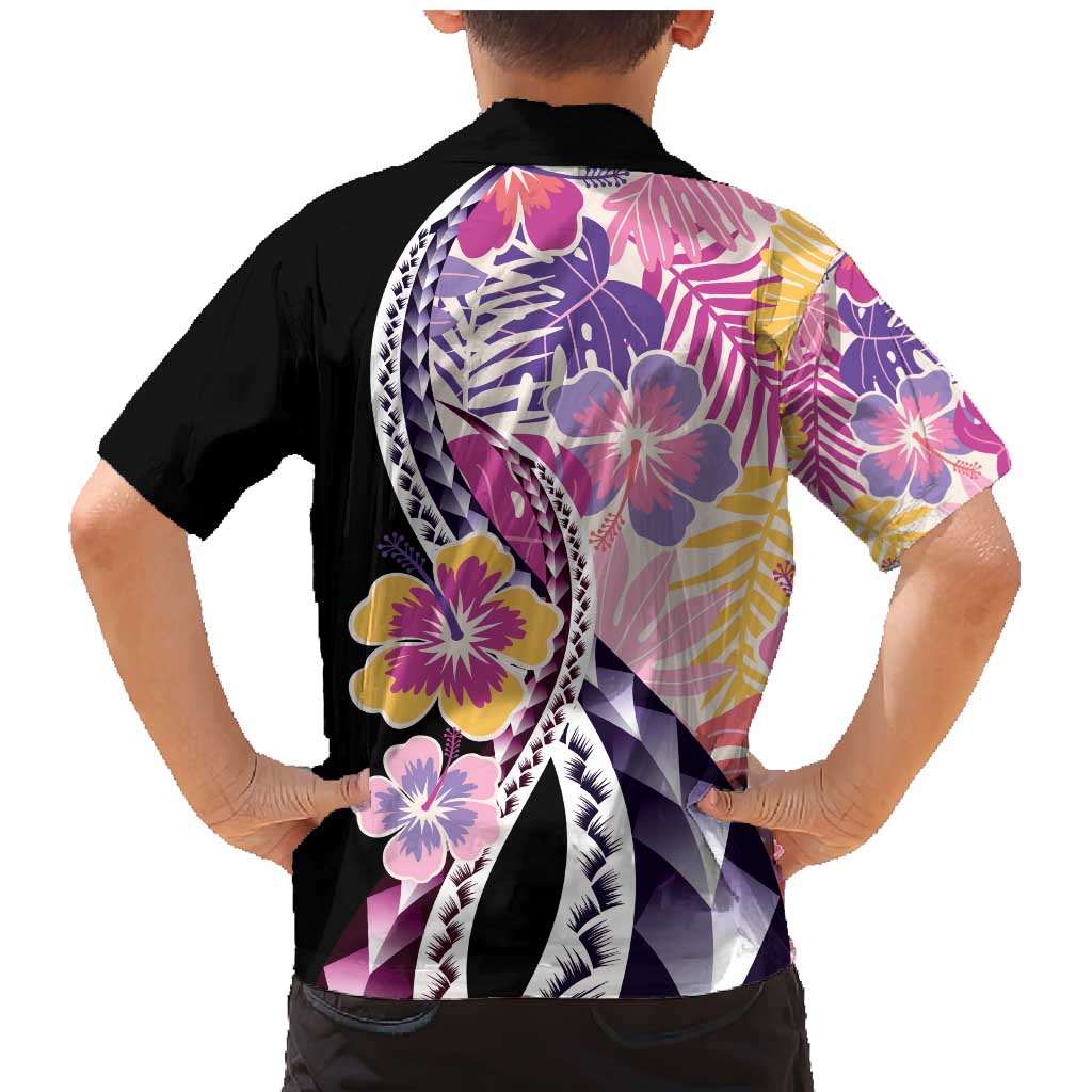 Aloha Vintage Hibiscus Lei Seamless Pattern Family Matching Mermaid Dress and Hawaiian Shirt LT9 - Polynesian Pride