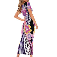 Aloha Vintage Hibiscus Lei Seamless Pattern Family Matching Short Sleeve Bodycon Dress and Hawaiian Shirt LT9 - Polynesian Pride