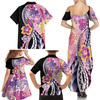 Aloha Vintage Hibiscus Lei Seamless Pattern Family Matching Summer Maxi Dress and Hawaiian Shirt LT9 - Polynesian Pride