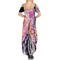 Aloha Vintage Hibiscus Lei Seamless Pattern Family Matching Summer Maxi Dress and Hawaiian Shirt LT9 - Polynesian Pride