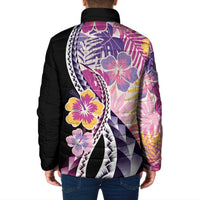Aloha Vintage Hibiscus Lei Seamless Pattern Padded Jacket - Polynesian Pride