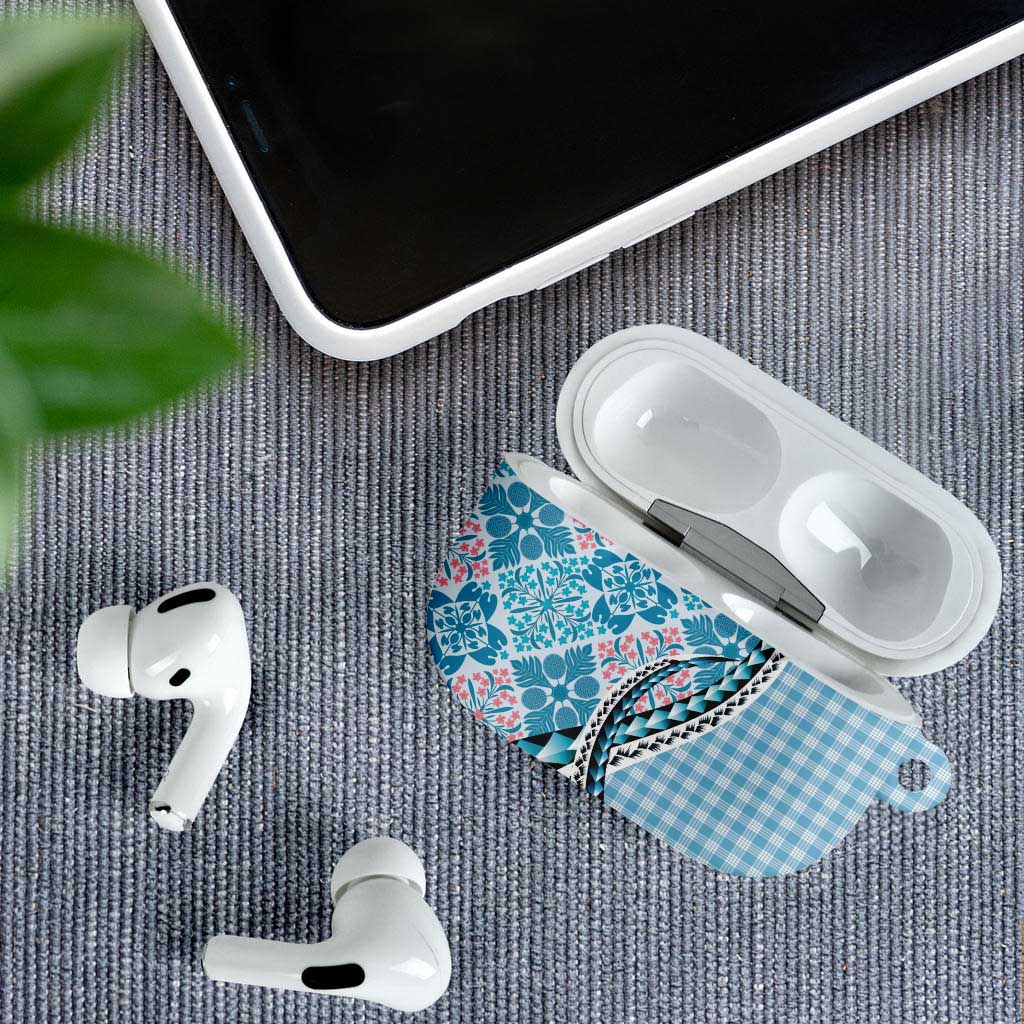 Aloha Vintage Palaka Floral Hawaiian Quilt AirPods Case Uliuli Motif - Polynesian Pride