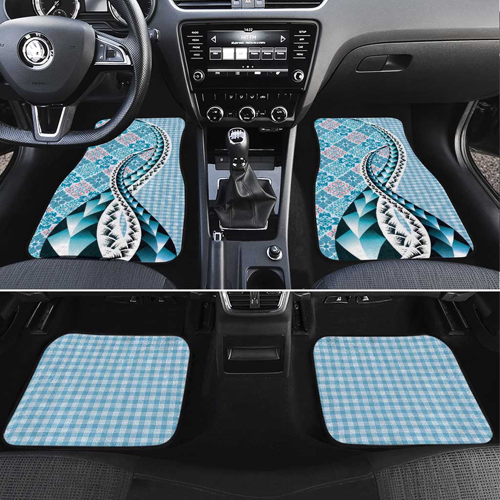 Aloha Vintage Palaka Floral Hawaiian Quilt Car Mats Uliuli Motif - Polynesian Pride