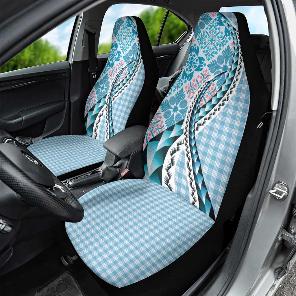 Aloha Vintage Palaka Floral Hawaiian Quilt Car Seat Cover Uliuli Motif - Polynesian Pride