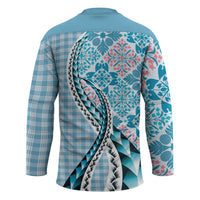 Aloha Vintage Palaka Floral Hawaiian Quilt Hockey Jersey Uliuli Motif - Polynesian Pride