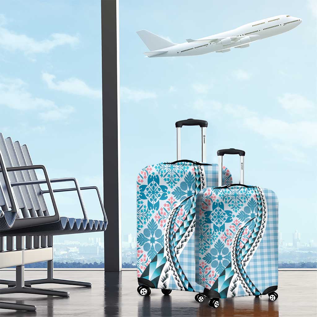 Aloha Vintage Palaka Floral Hawaiian Quilt Luggage Cover Uliuli Motif - Polynesian Pride